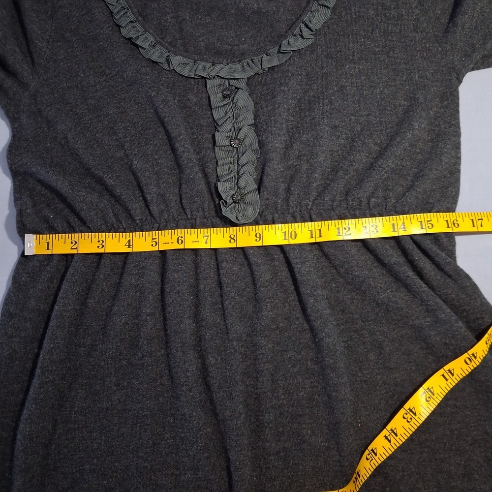 Splendid Urban Outfitters Womens Gray Wool Cashmere Blend Knit Ruffle Dress Sz L - Picture 5 of 13